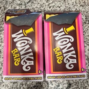 Sold Wonka Bar Oompa Loompa Collectible Plush - Pink & Brown Packaging